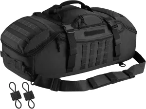 65L Large Duffle Bag, 3-in-1 Tactical Backpack MOLLE Pack for Sports, Gym, Outdoor, Black