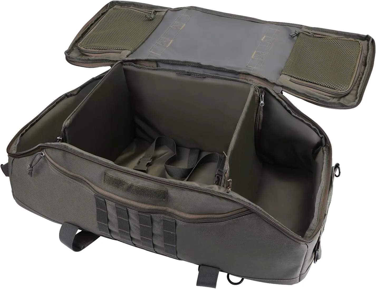 65L Large Duffle Bag, 3-in-1 Tactical Backpack MOLLE Pack for Sports, Gym, Outdoor, Olive Green