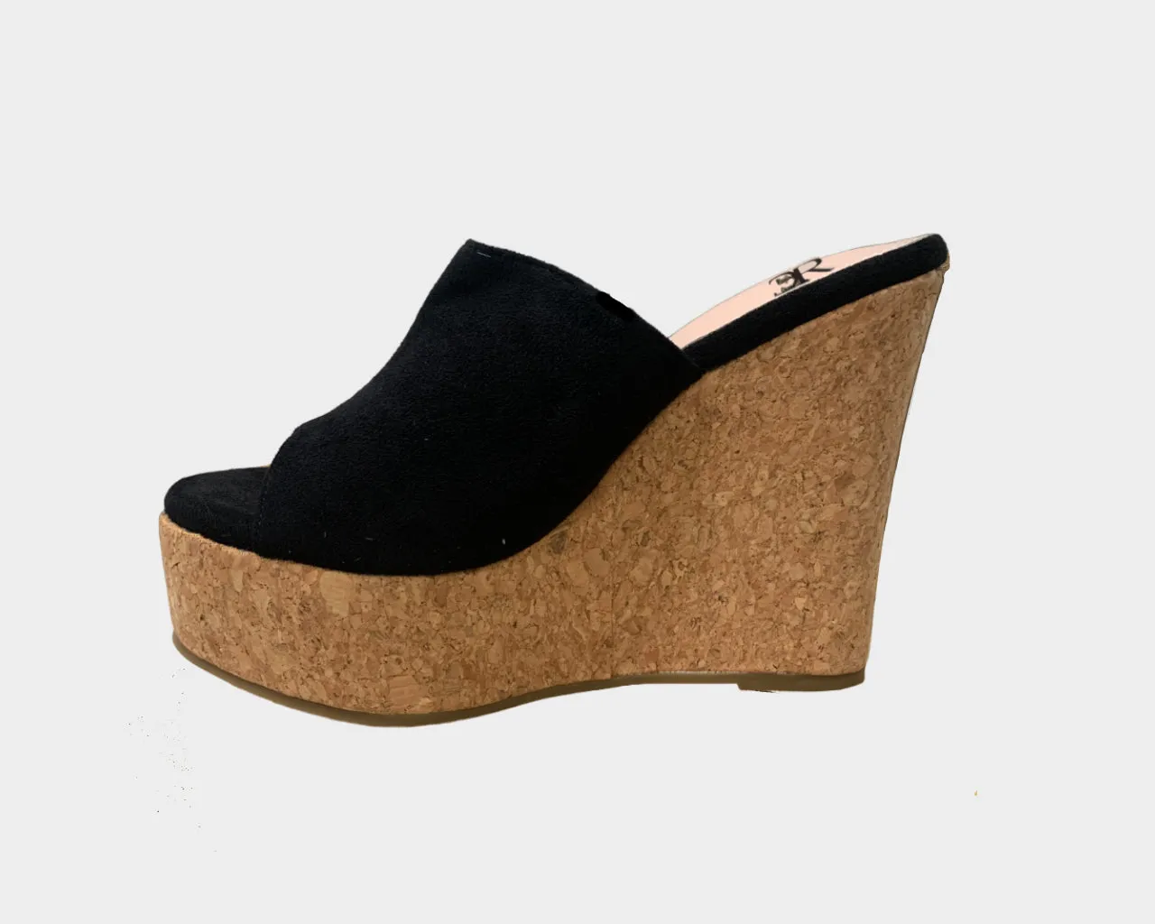 88 Slate Black Backless Wedge Sandal - The Tuscany