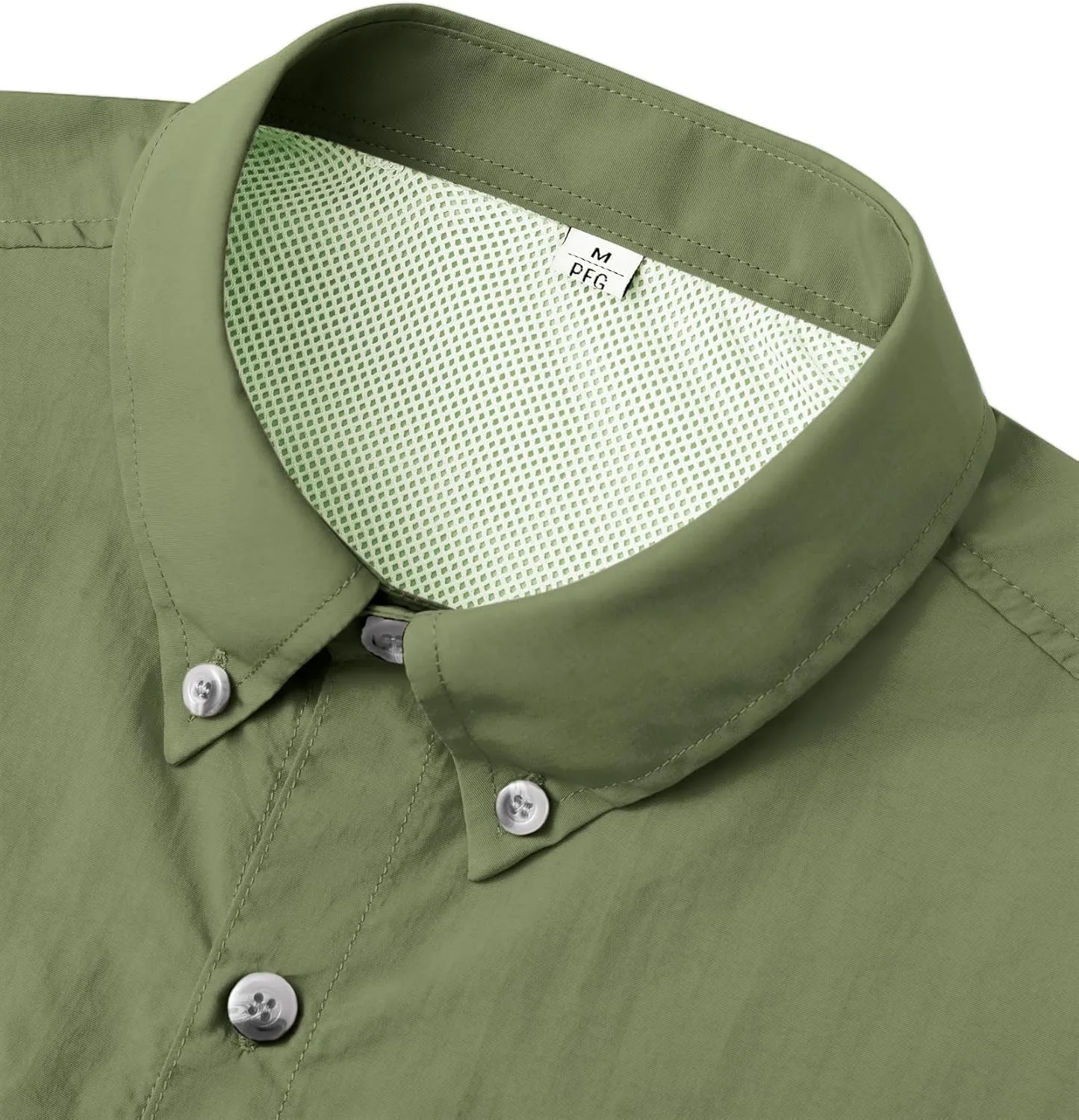 Alimens & Gentle Short Sleeve Fishing Shirt Wicking Fabric Sun Protection Casual Button Down Shirts