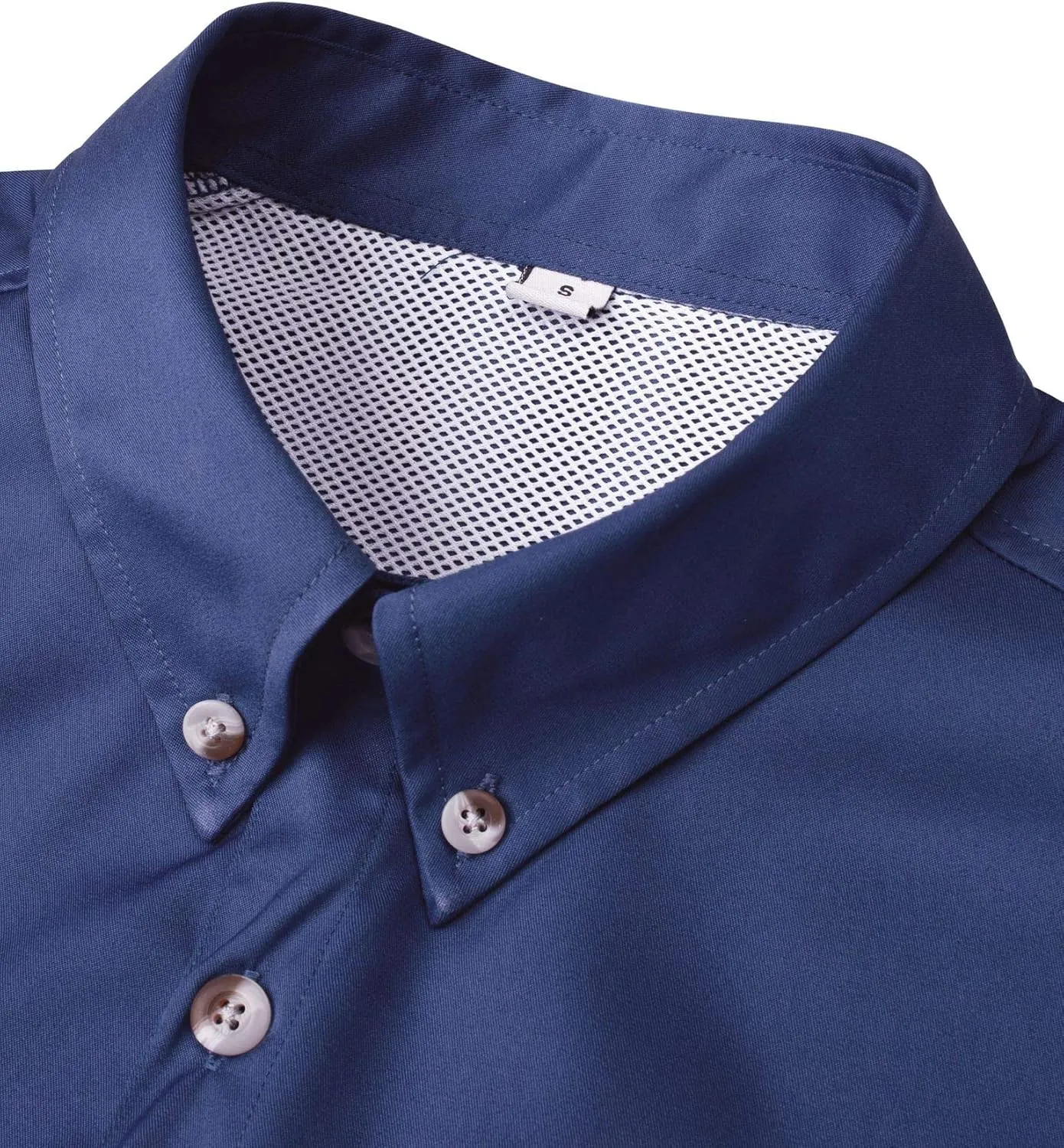 Alimens & Gentle Short Sleeve Fishing Shirt Wicking Fabric Sun Protection Casual Button Down Shirts