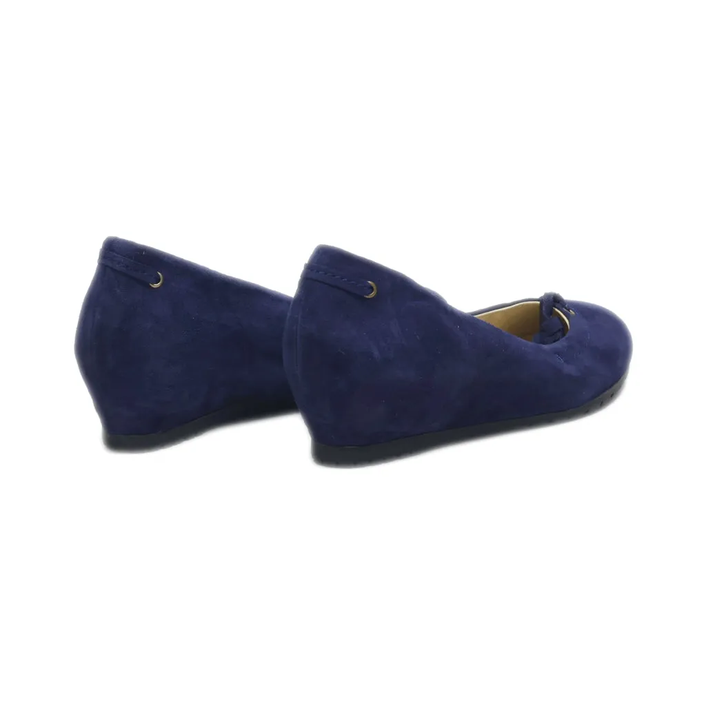 Bata Wedge Shoes Suede Blue Colour For Women