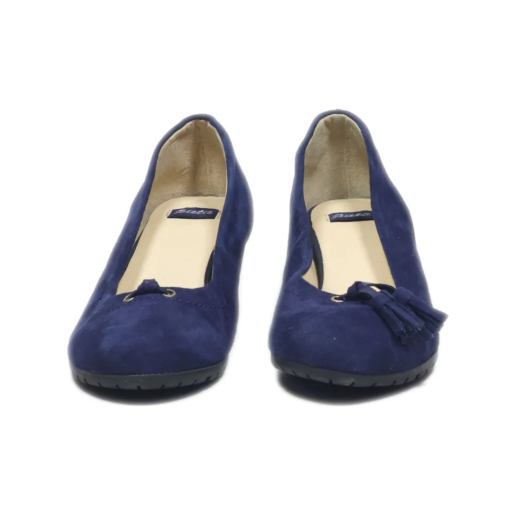 Bata Wedge Shoes Suede Blue Colour For Women