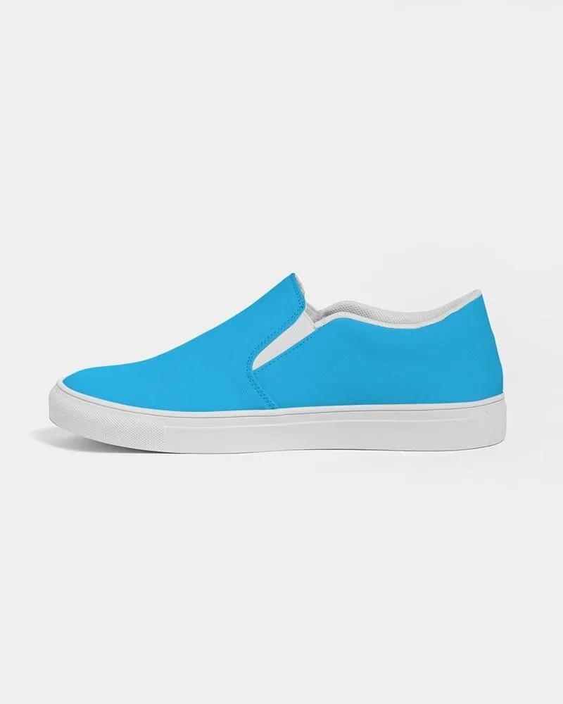 Bright Cyan Slip-On Canvas Sneakers | Men's | Bright Pure Cyan | C100M0Y0K0