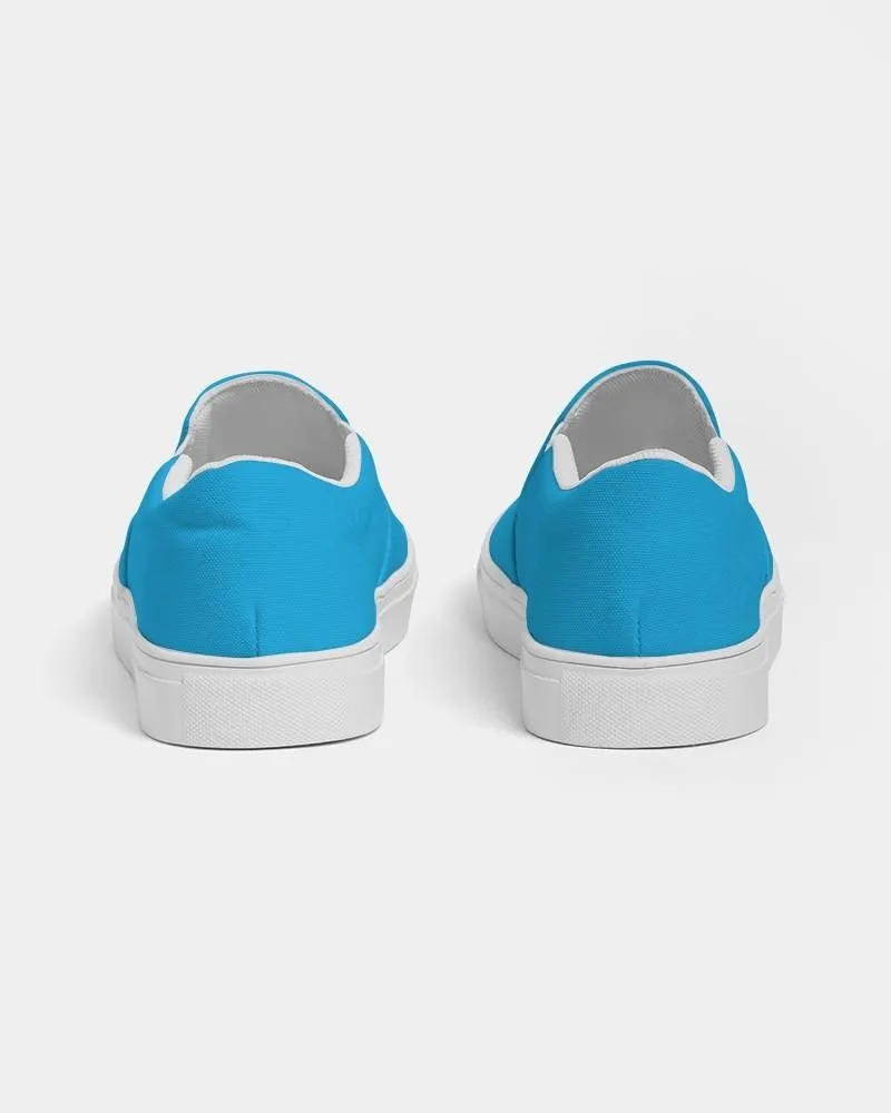 Bright Cyan Slip-On Canvas Sneakers | Men's | Bright Pure Cyan | C100M0Y0K0