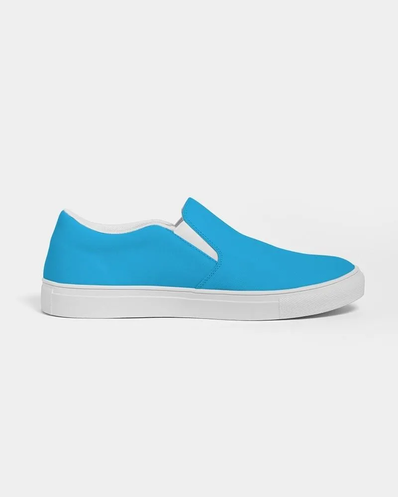 Bright Cyan Slip-On Canvas Sneakers | Men's | Bright Pure Cyan | C100M0Y0K0