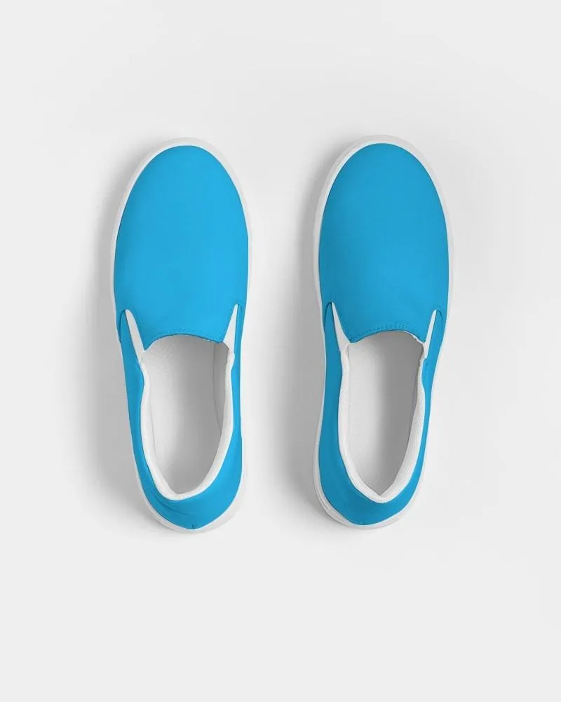 Bright Cyan Slip-On Canvas Sneakers | Men's | Bright Pure Cyan | C100M0Y0K0