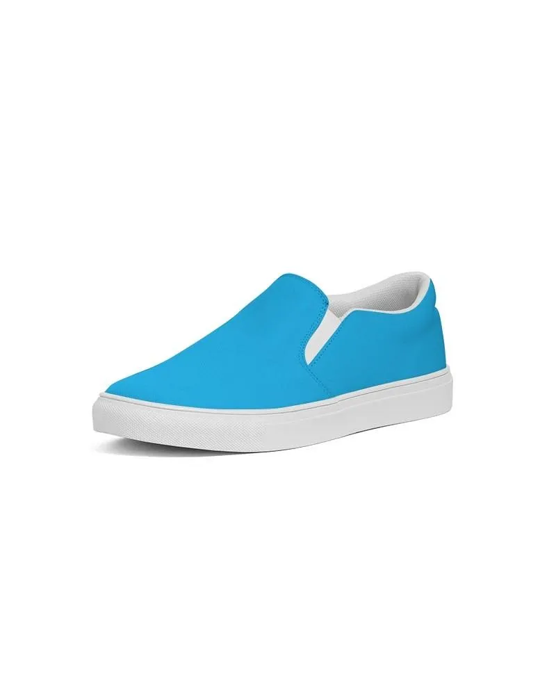 Bright Cyan Slip-On Canvas Sneakers | Men's | Bright Pure Cyan | C100M0Y0K0