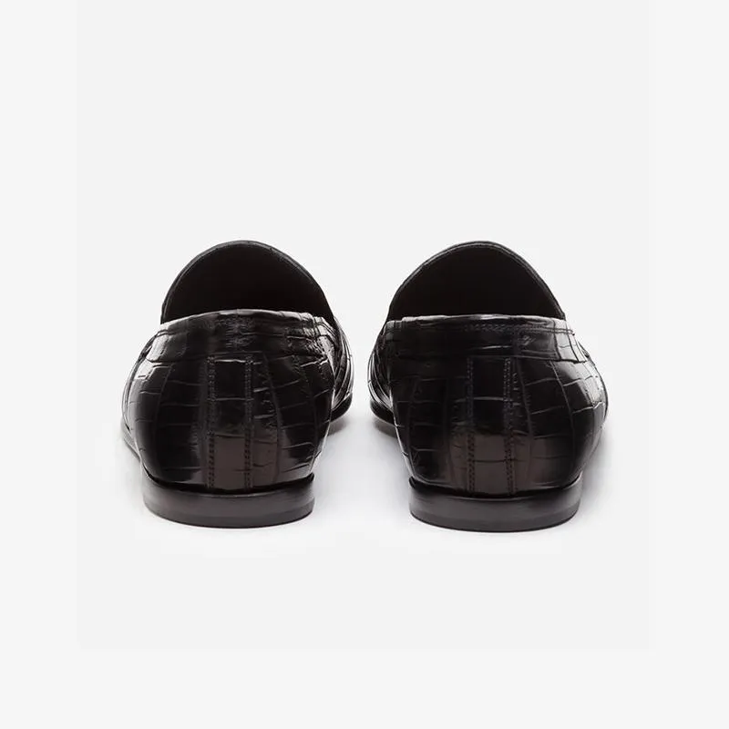 Calf Croc-Embossed Loafers Men Slip-on