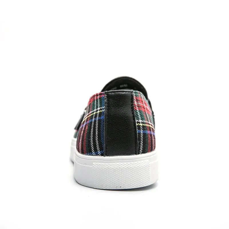 Canvas Plaid Men's Loafer Shoes