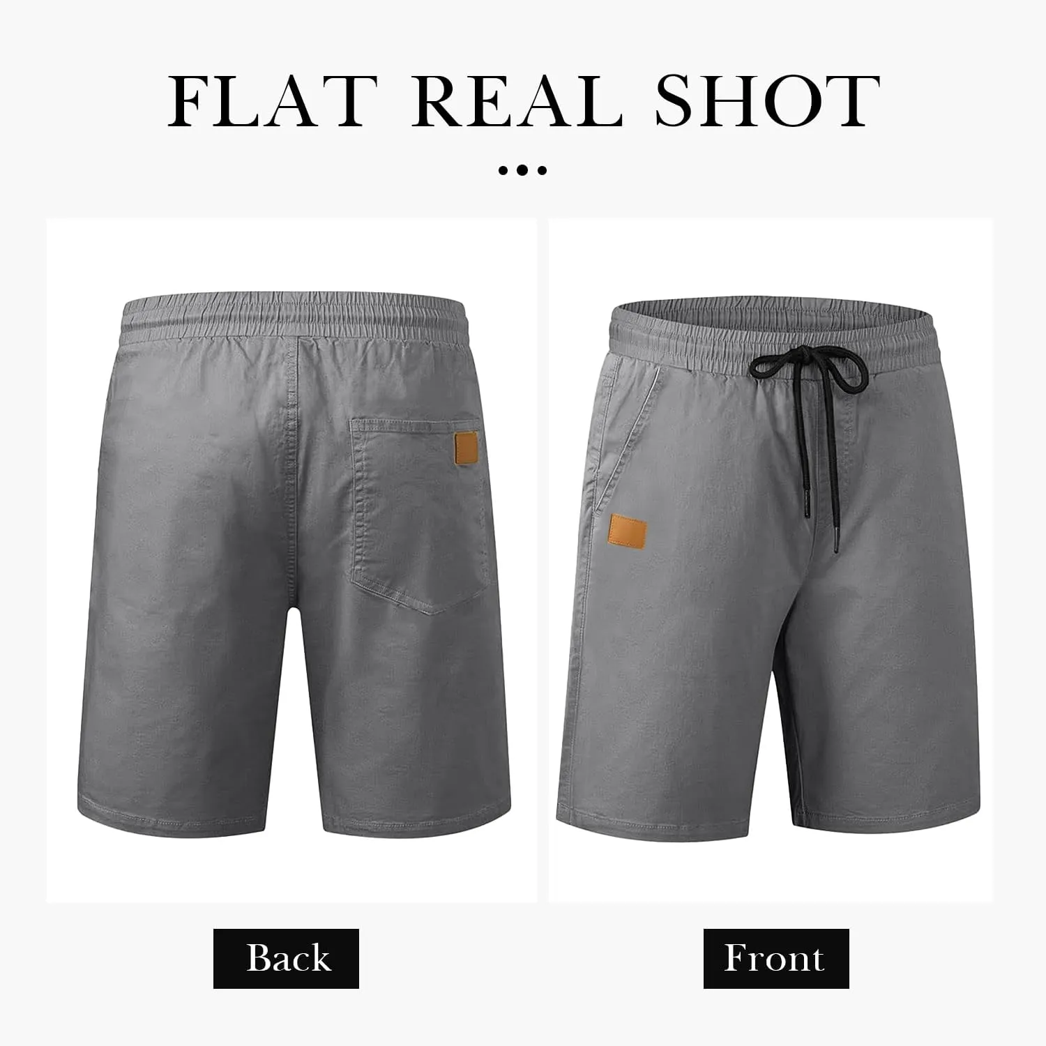 Comdecevis Mens Casual Shorts Stretch Waist Drawstring Summer Beach Twill Chino Golf Shorts