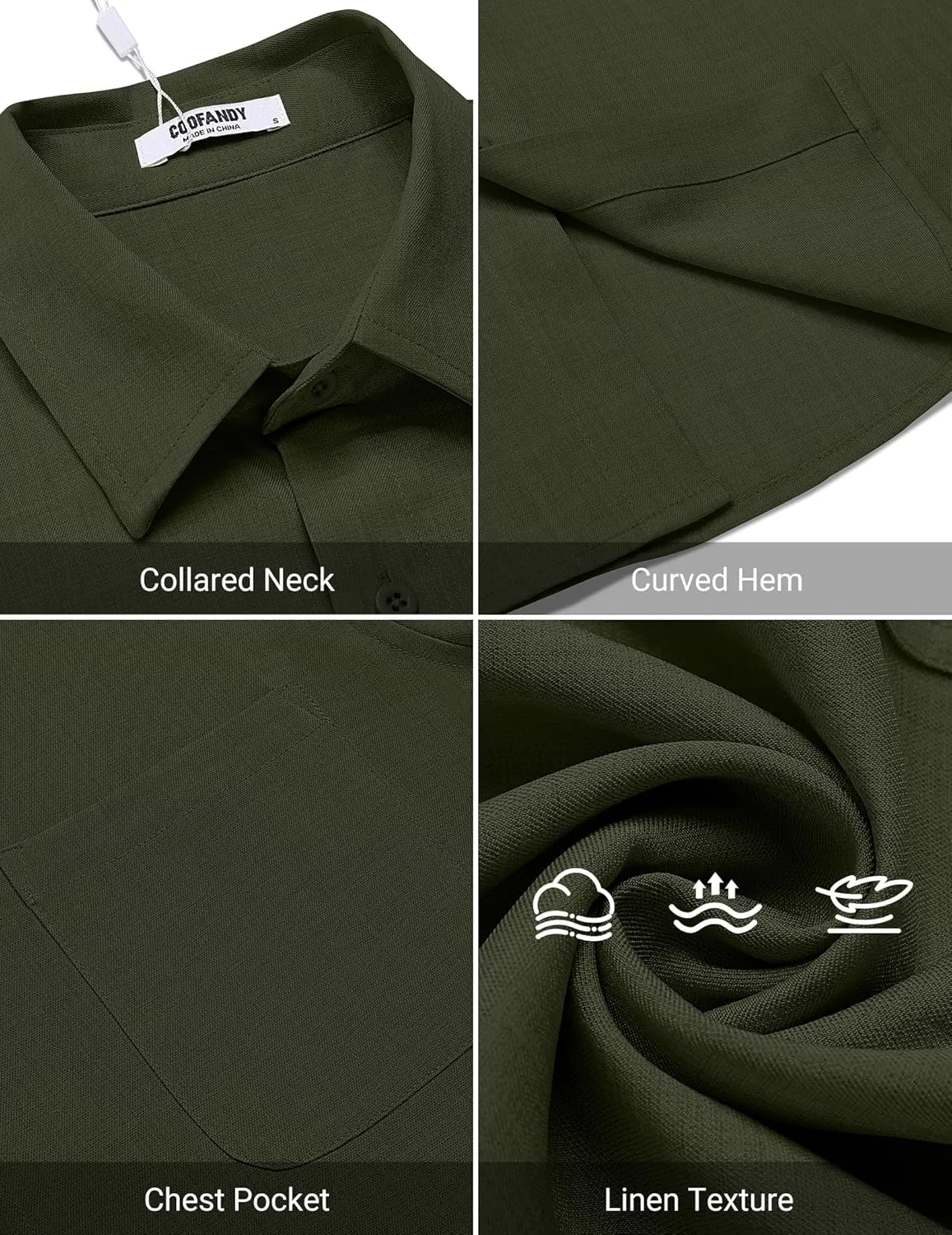 COOFANDY Shirts for Men Short Sleeve Button Down Shirt Casual Summer Beach Shirts