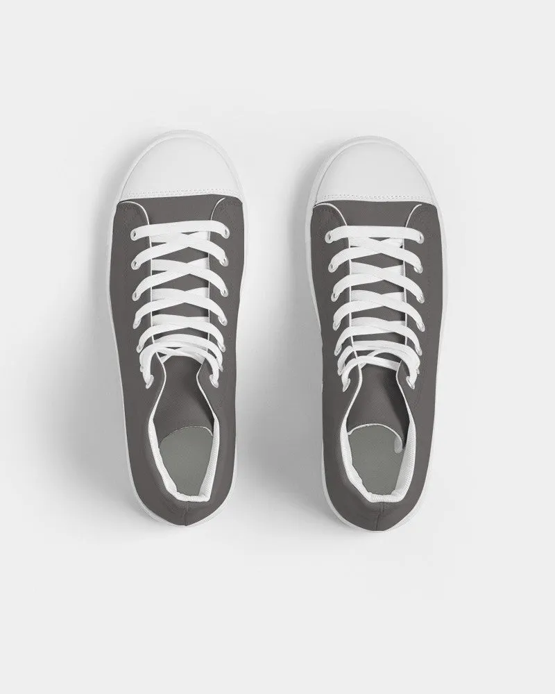 Dark Brown Women's High-top Canvas Sneakers | Women's | Dark Pale Brown | C30M30Y30K60