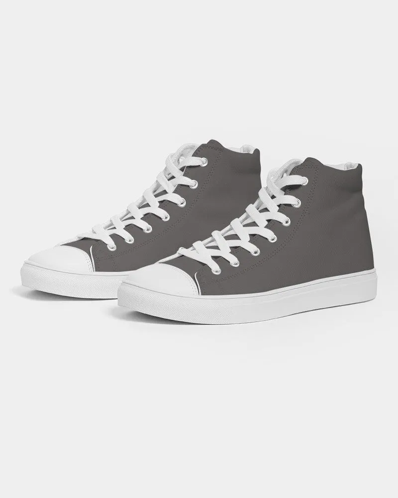 Dark Brown Women's High-top Canvas Sneakers | Women's | Dark Pale Brown | C30M30Y30K60