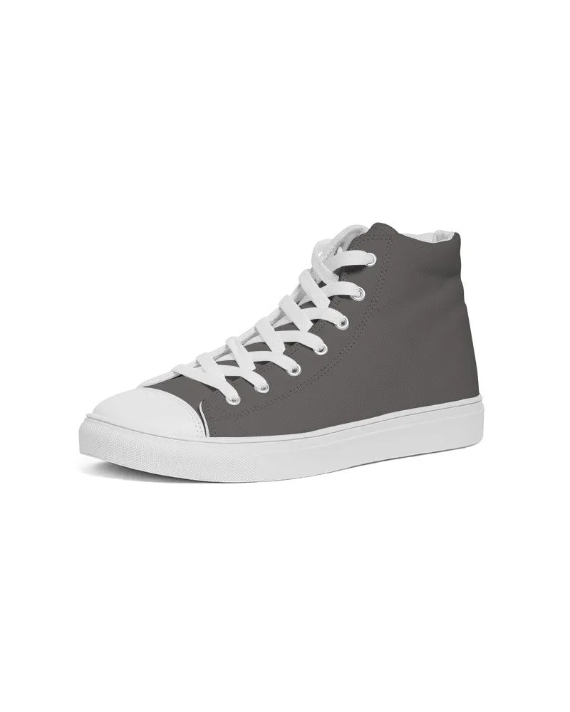 Dark Brown Women's High-top Canvas Sneakers | Women's | Dark Pale Brown | C30M30Y30K60
