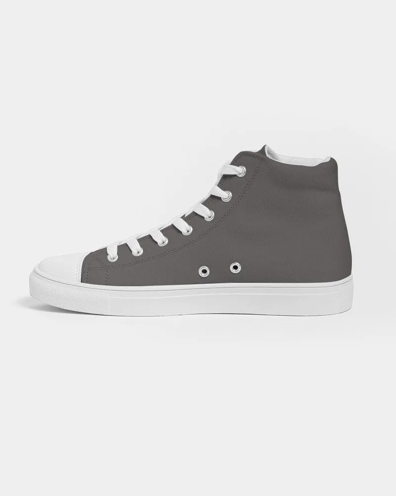 Dark Brown Women's High-top Canvas Sneakers | Women's | Dark Pale Brown | C30M30Y30K60