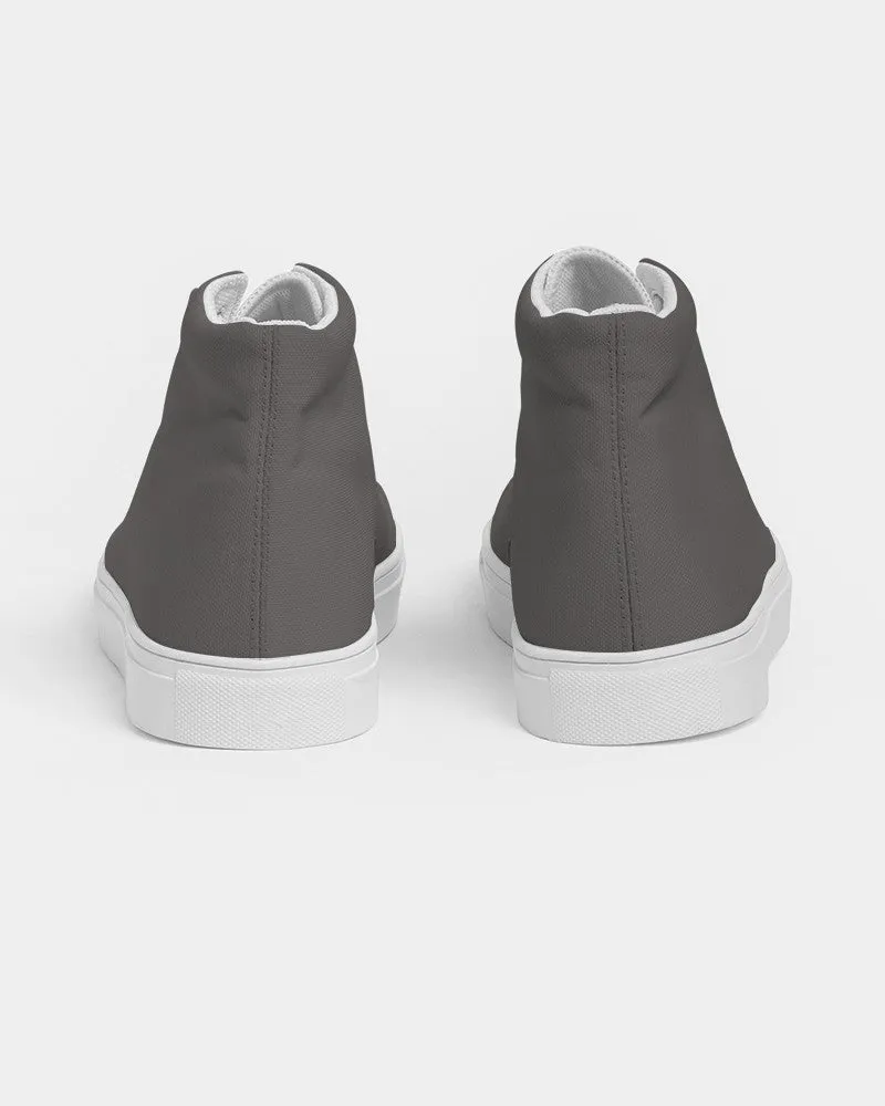Dark Brown Women's High-top Canvas Sneakers | Women's | Dark Pale Brown | C30M30Y30K60