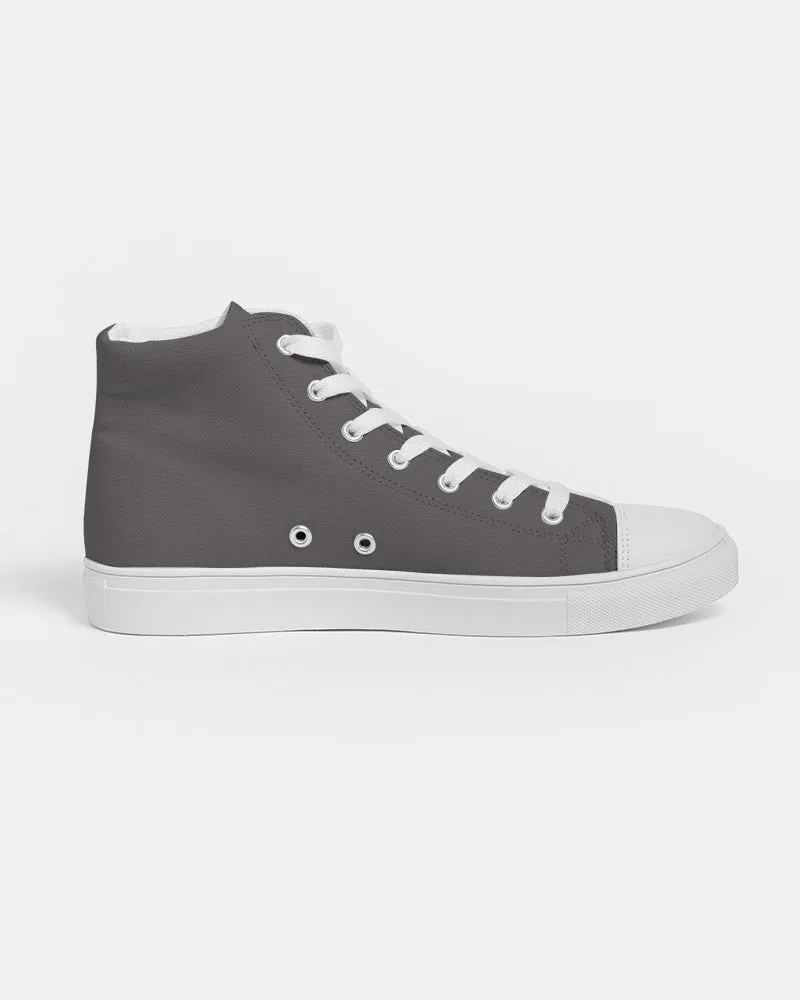 Dark Brown Women's High-top Canvas Sneakers | Women's | Dark Pale Brown | C30M30Y30K60
