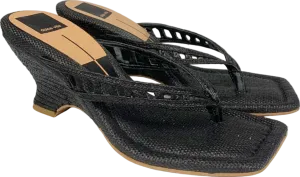 Dolce Vita Black Woven Heeled Sandals UK 6.5
