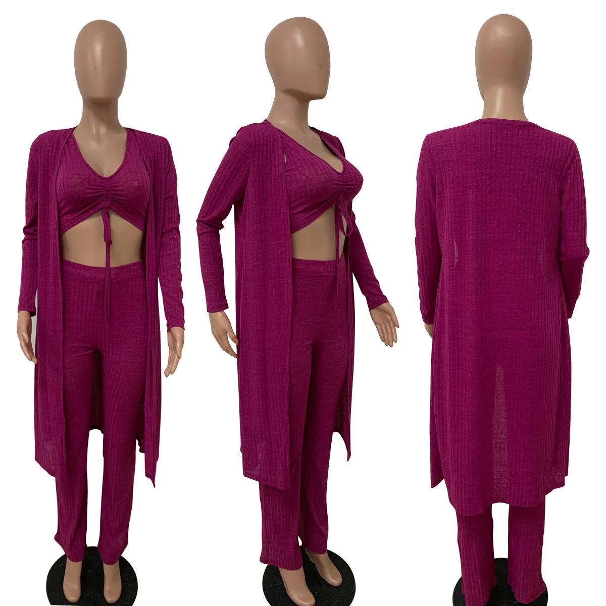 Fashion solid color three piece set AY1888