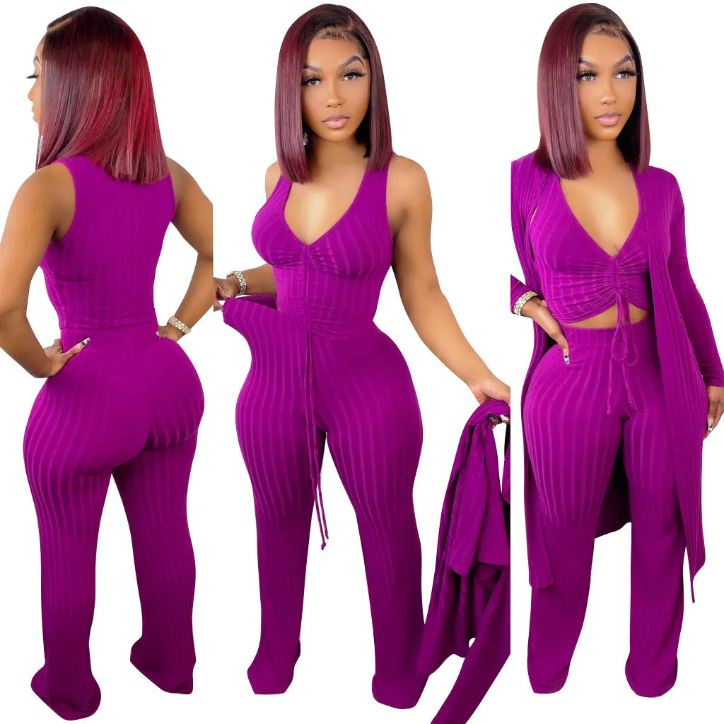 Fashion solid color three piece set AY1888