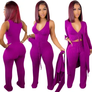 Fashion solid color three piece set AY1888