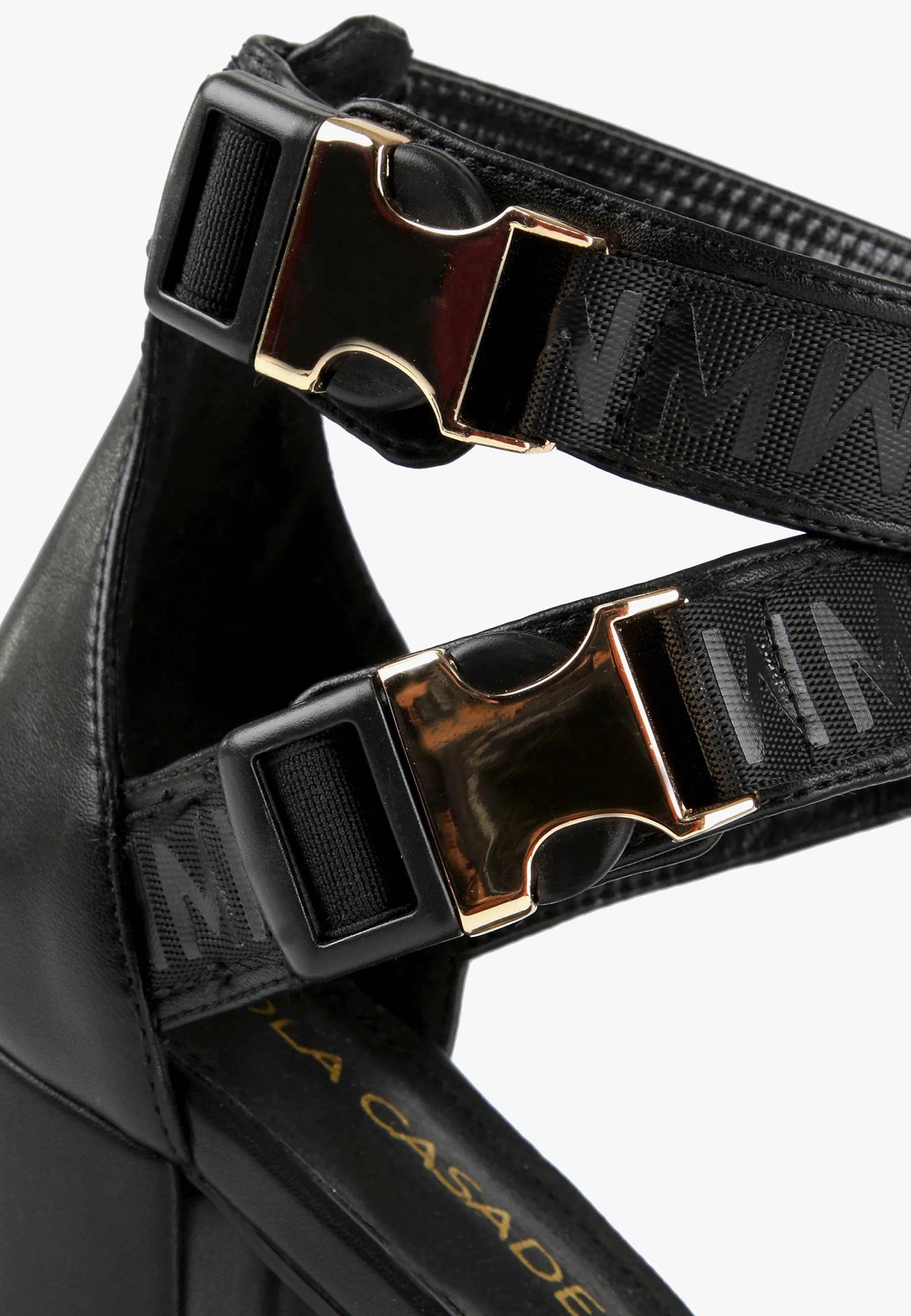 Heeled cage sandals