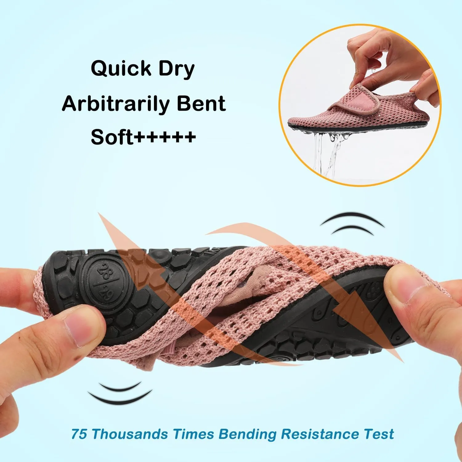 JOINFREE Kids Boys and Girls Swim Water Shoes Toddler Quick Dry Aqua Socks Barefoot Skin Shoes for Beach Sports