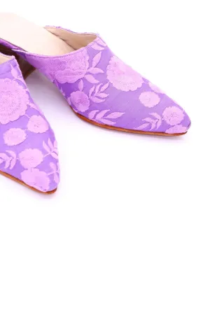 LAVENDER HEELED MULES ELLIE
