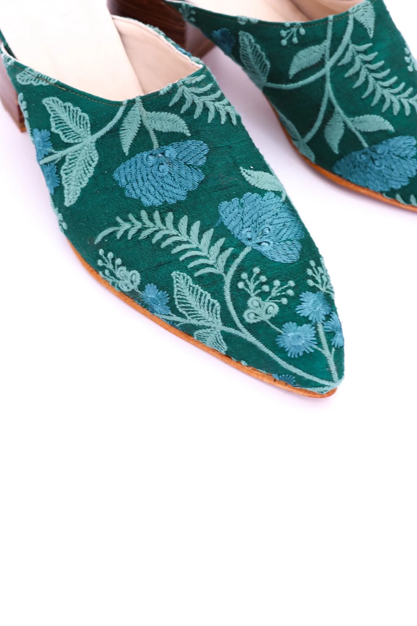 LAVENDER HEELED MULES ELLIE