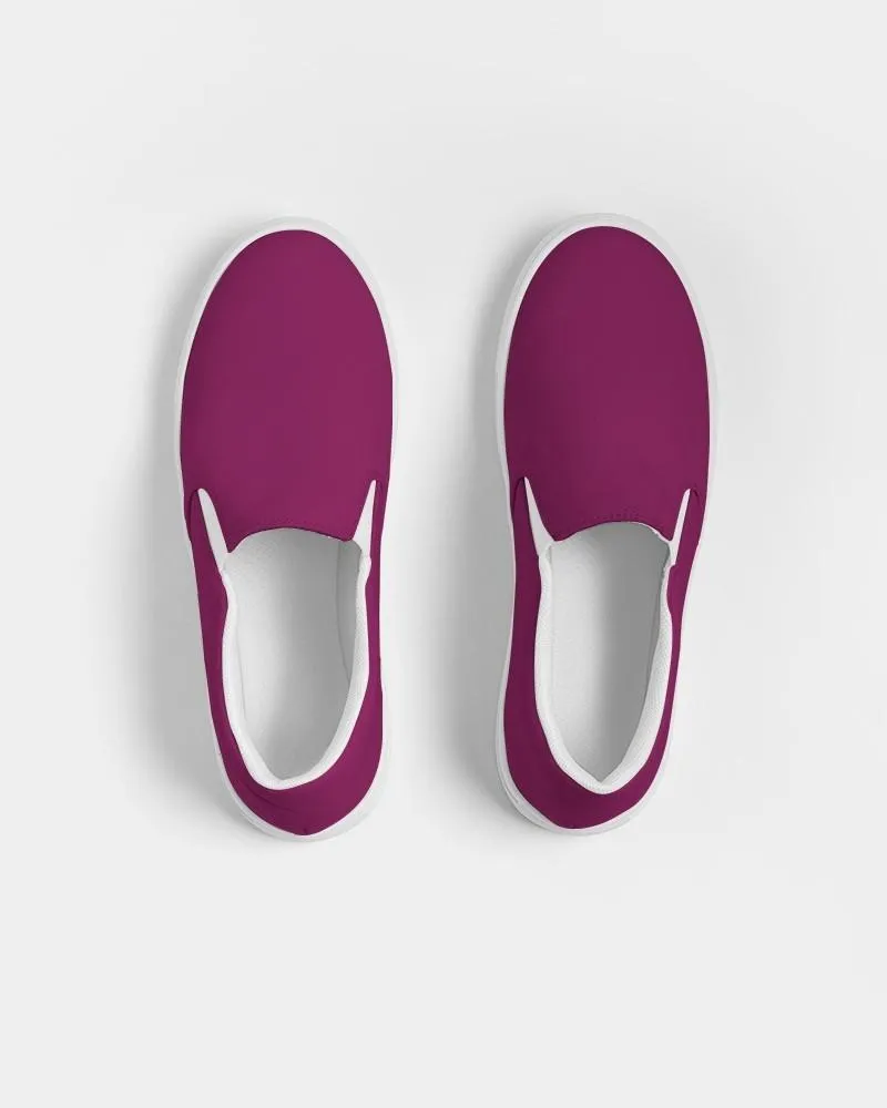 Medium Dark Magenta Slip-On Canvas Sneakers | Men's | Medium Dark Pure Magenta | C0M100Y0K60