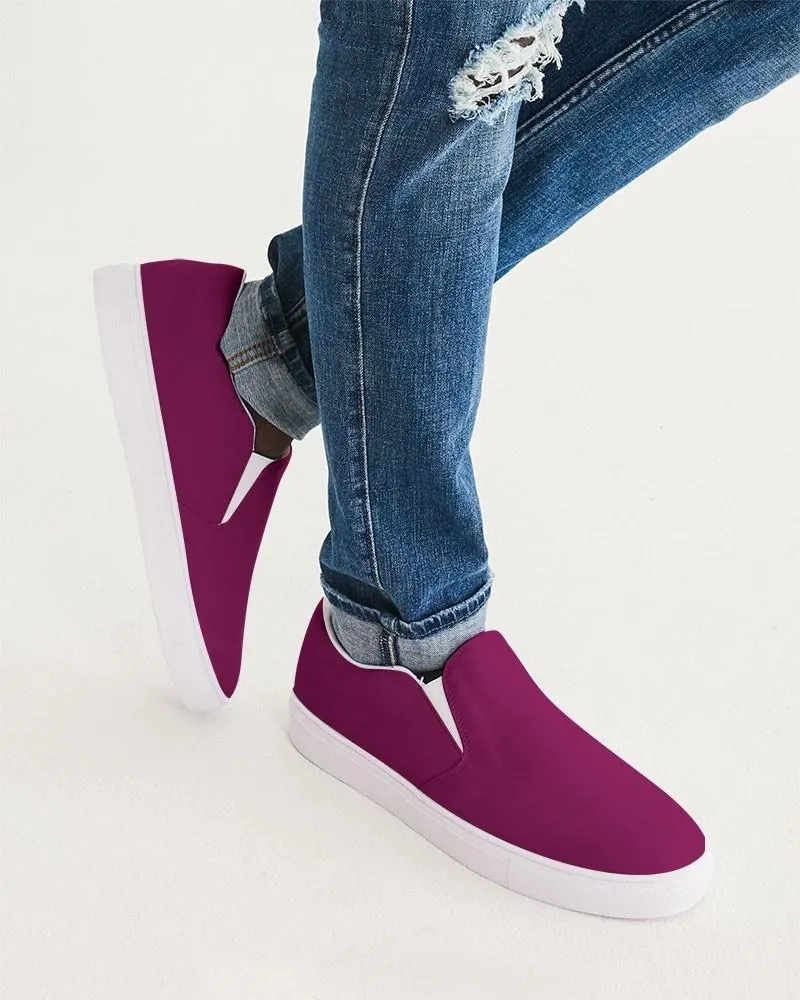 Medium Dark Magenta Slip-On Canvas Sneakers | Men's | Medium Dark Pure Magenta | C0M100Y0K60