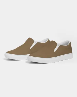 Medium Dark Orange Brown Slip-On Canvas Sneakers | Men's | Medium Dark Pastel Orange Brown | C0M30Y60K60