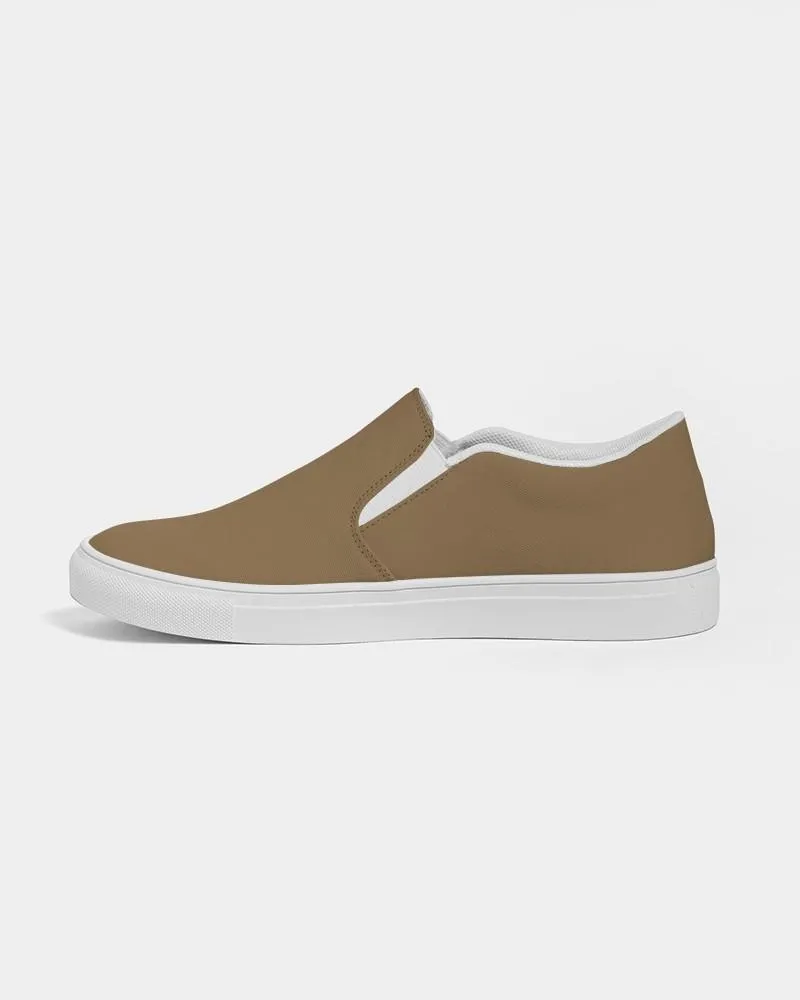 Medium Dark Orange Brown Slip-On Canvas Sneakers | Men's | Medium Dark Pastel Orange Brown | C0M30Y60K60