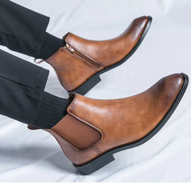 Men's Classic Lace Up Chelsea Boots with Zipper | For Everyday Wear
