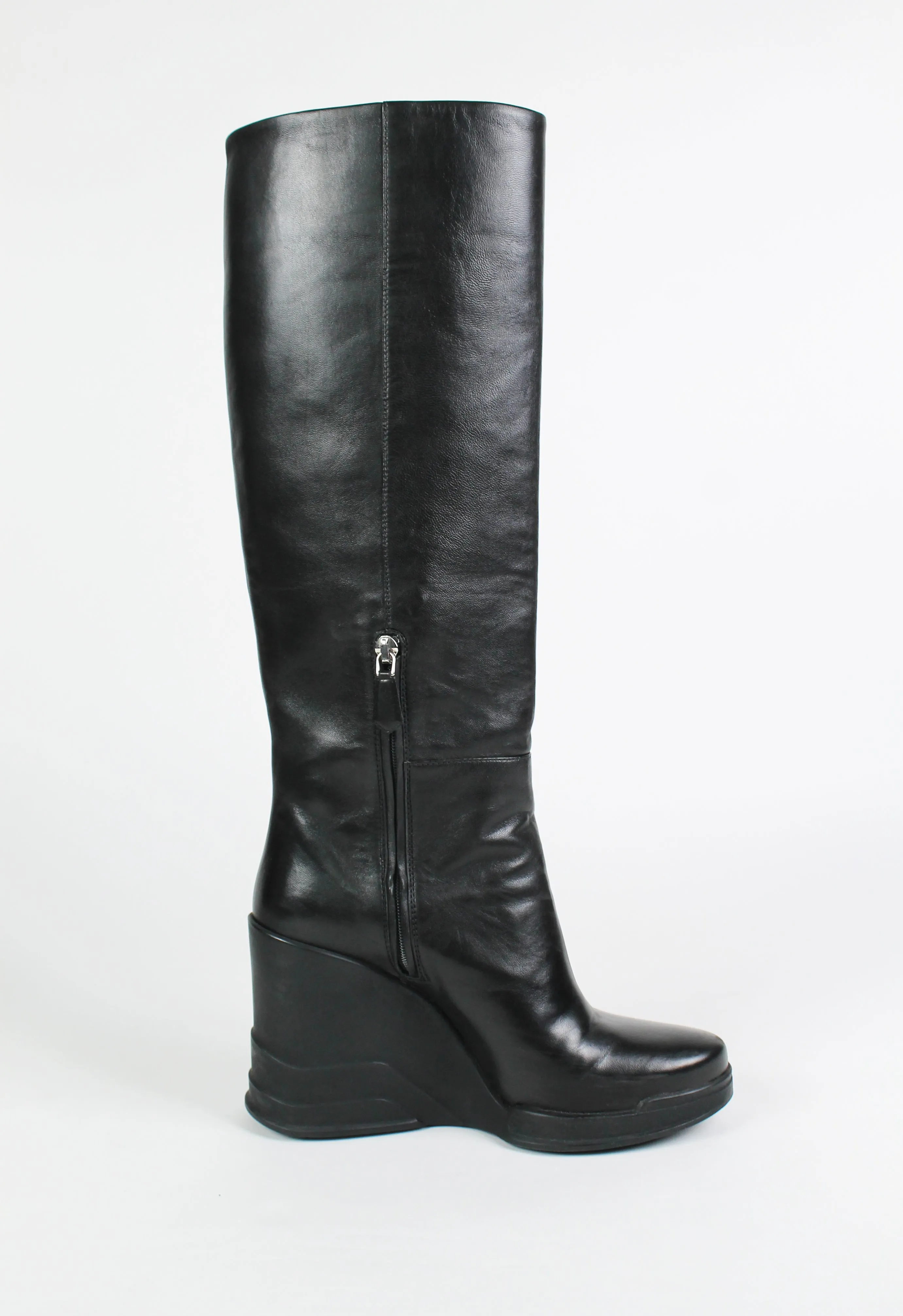 PRADA FW 2014 KNEE HIGH WEDGE BOOTS