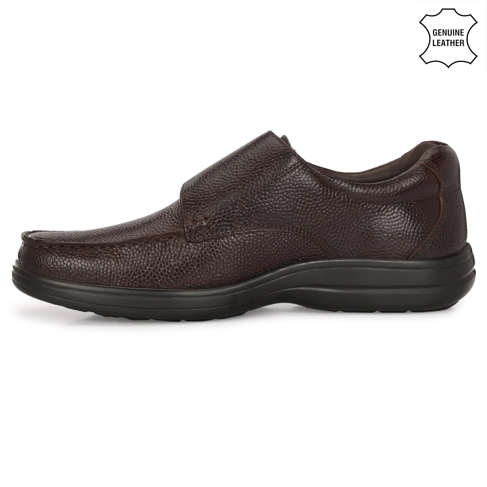 Pure Trumock Full Grain Leather Velcro Slip Ons