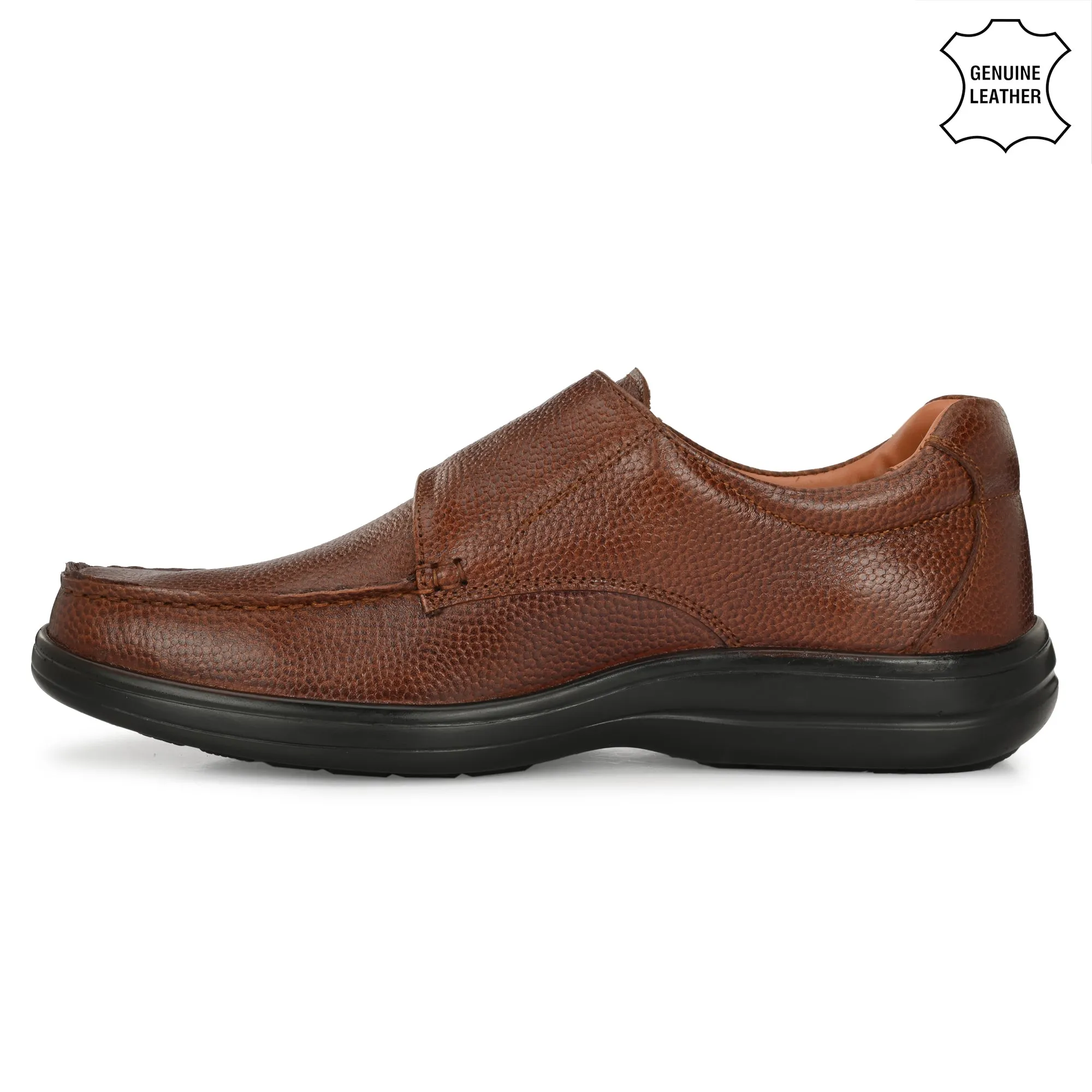 Pure Trumock Full Grain Leather Velcro Slip Ons