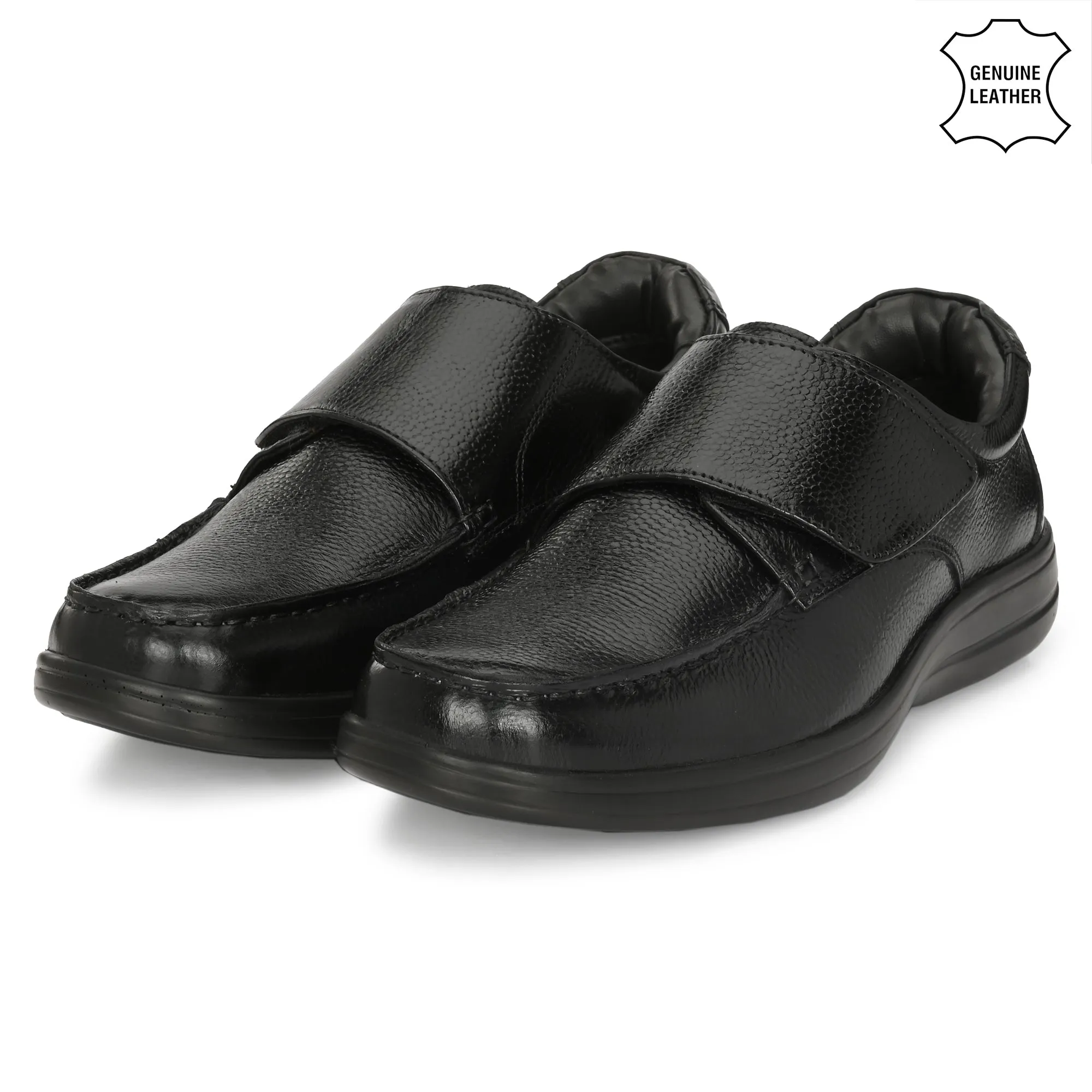 Pure Trumock Full Grain Leather Velcro Slip Ons