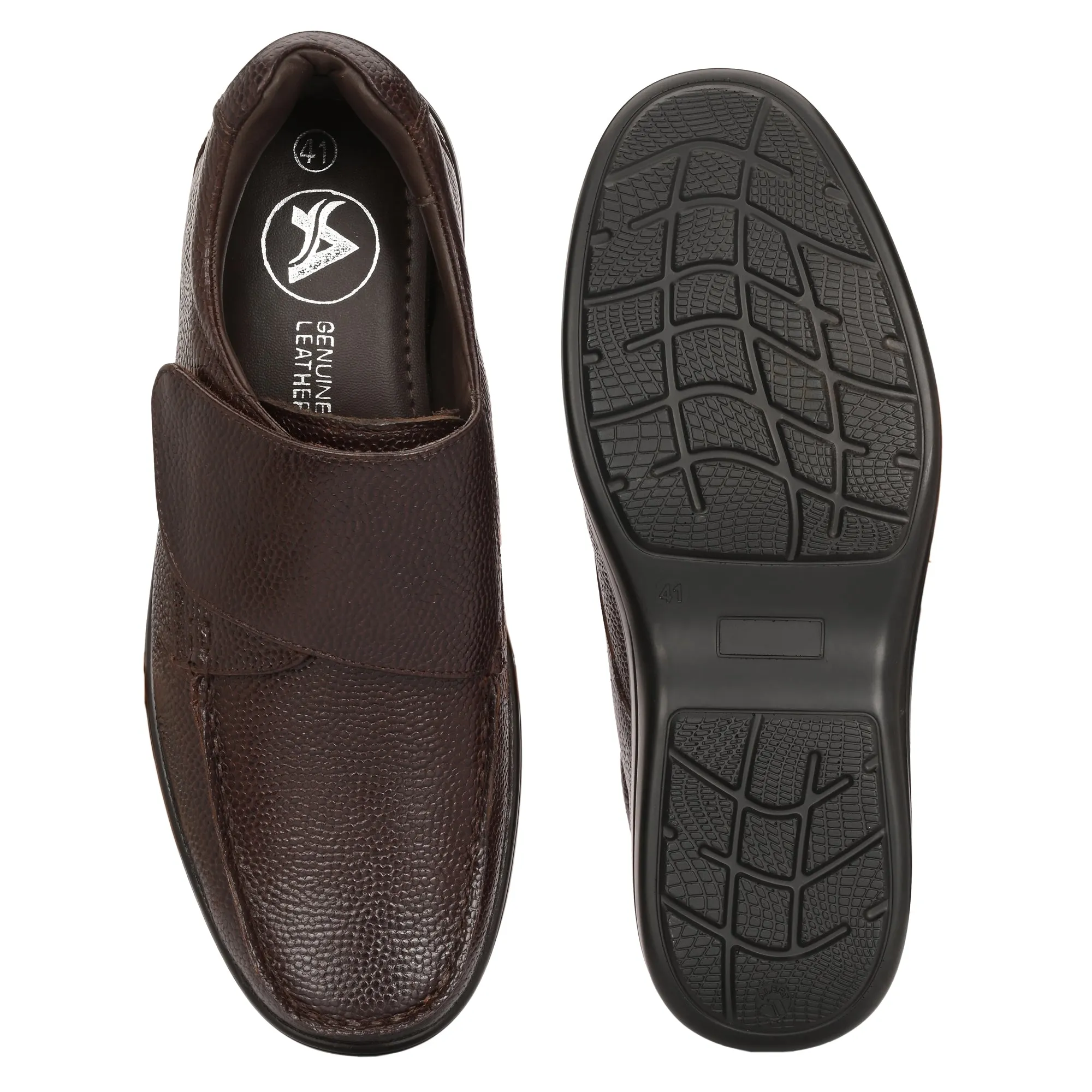 Pure Trumock Full Grain Leather Velcro Slip Ons