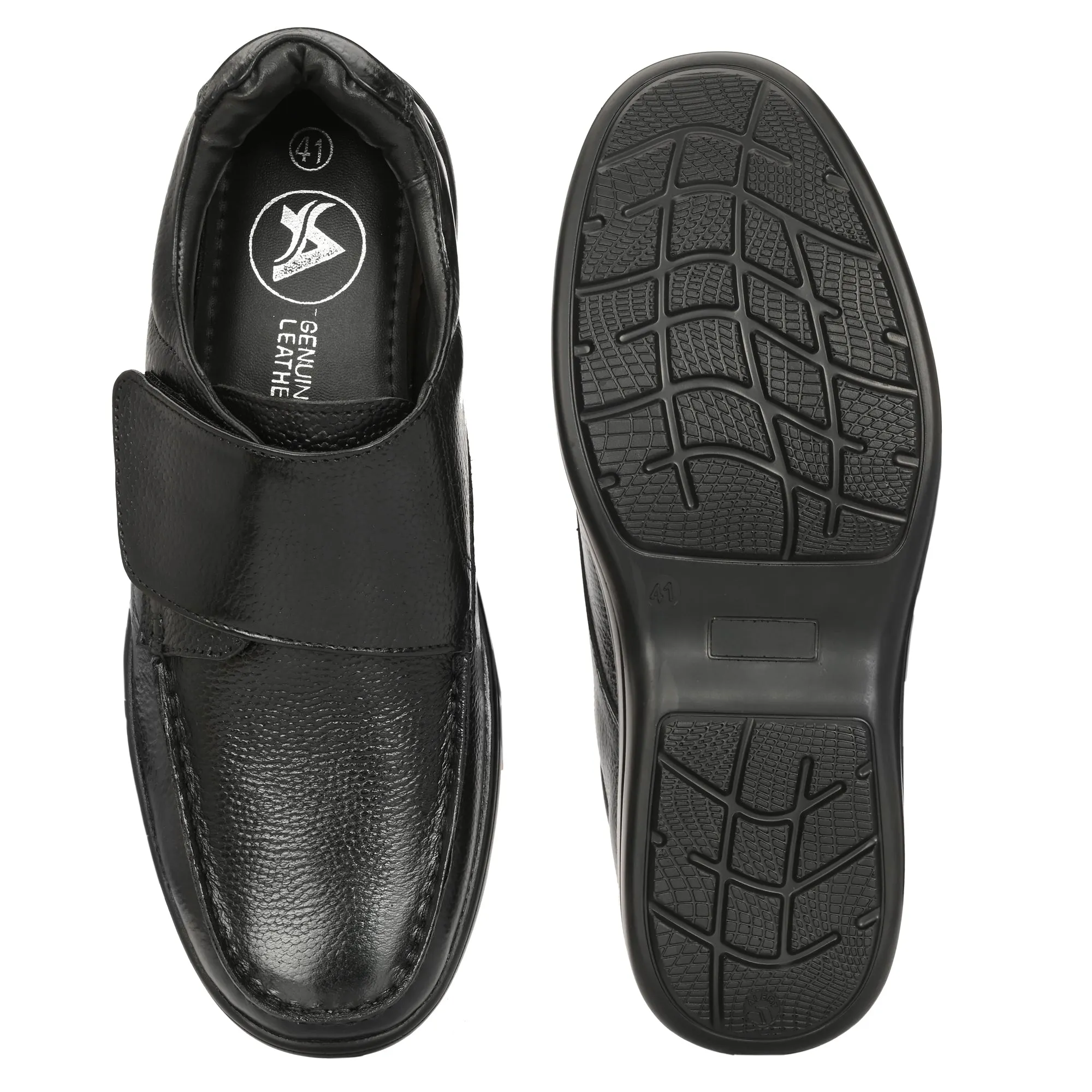 Pure Trumock Full Grain Leather Velcro Slip Ons