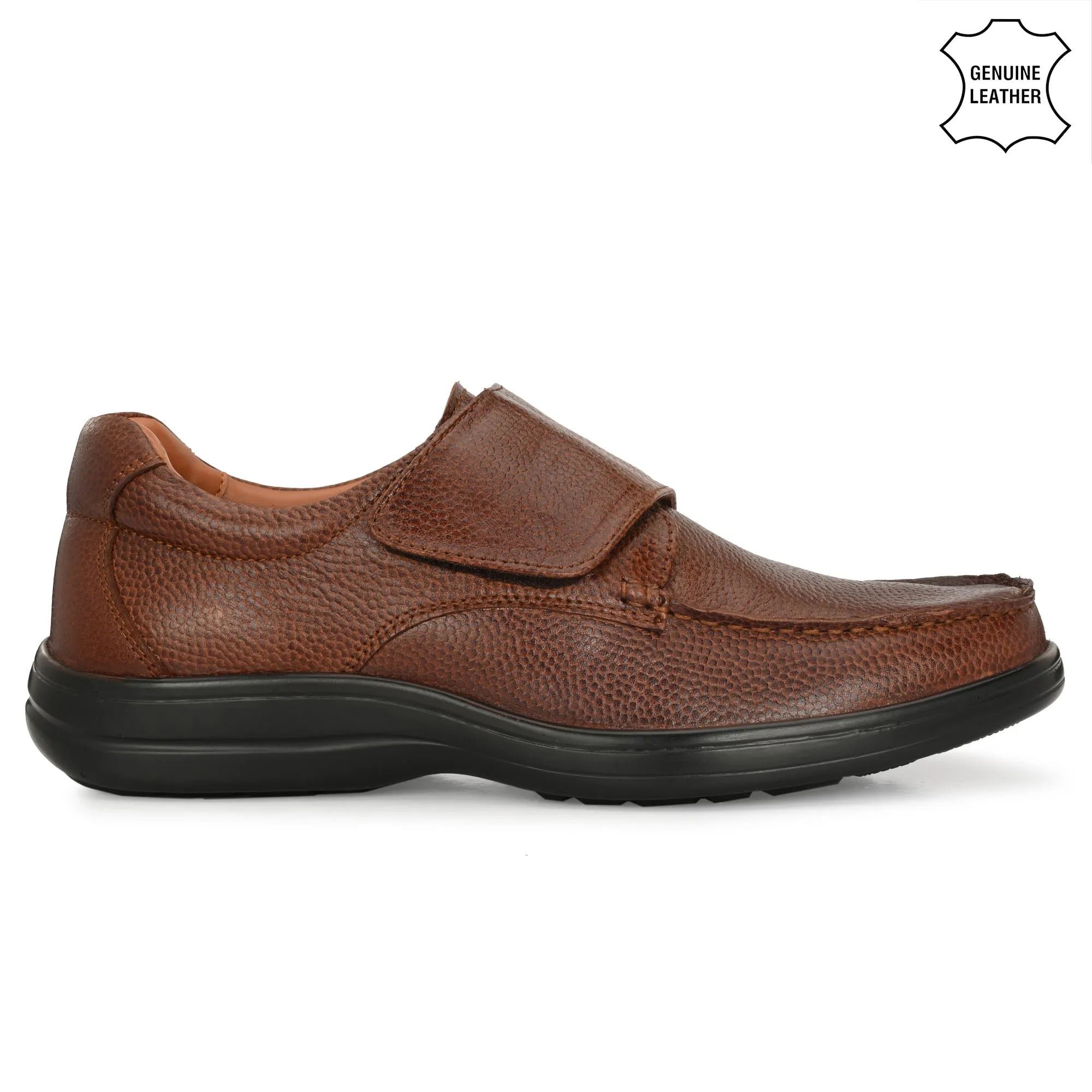 Pure Trumock Full Grain Leather Velcro Slip Ons