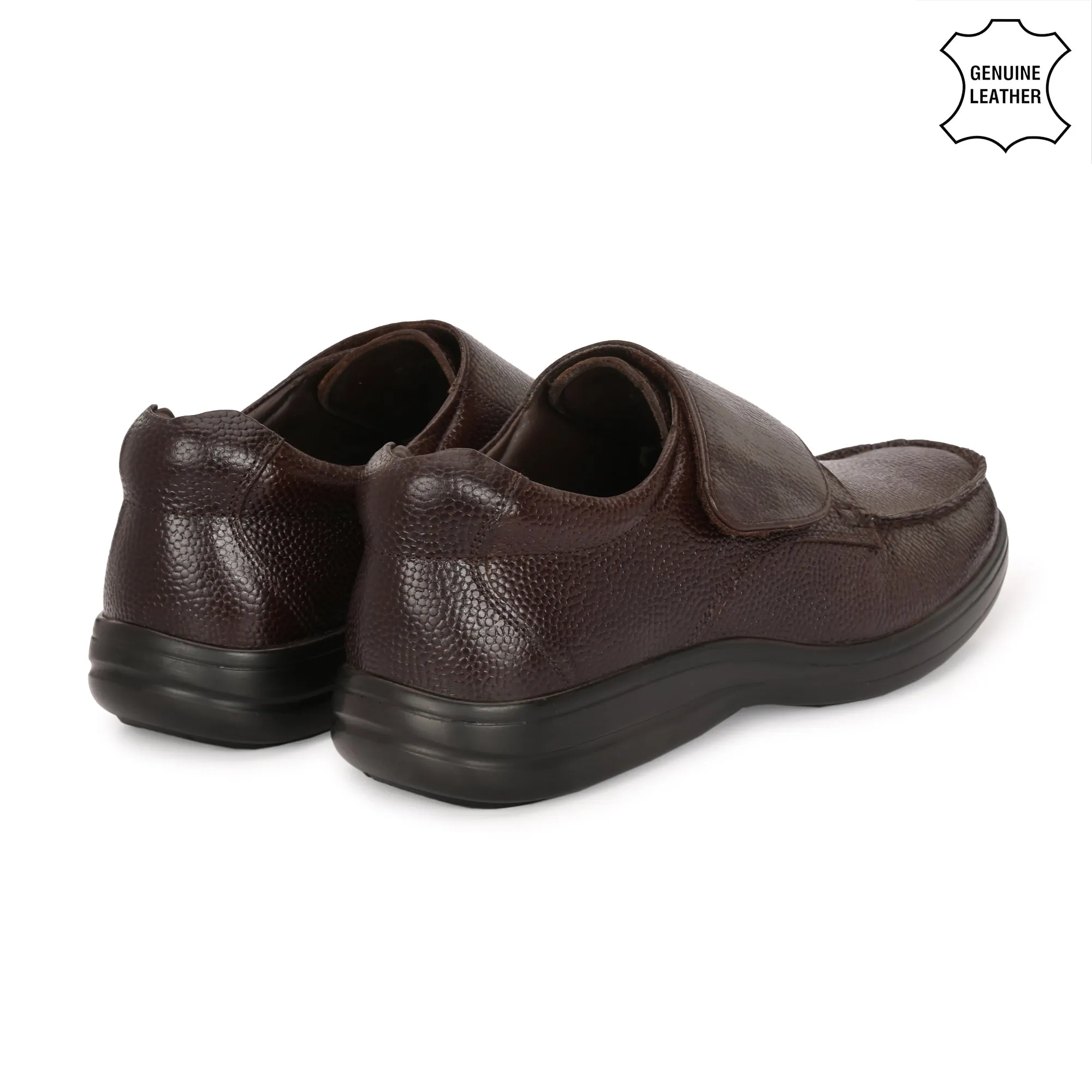 Pure Trumock Full Grain Leather Velcro Slip Ons
