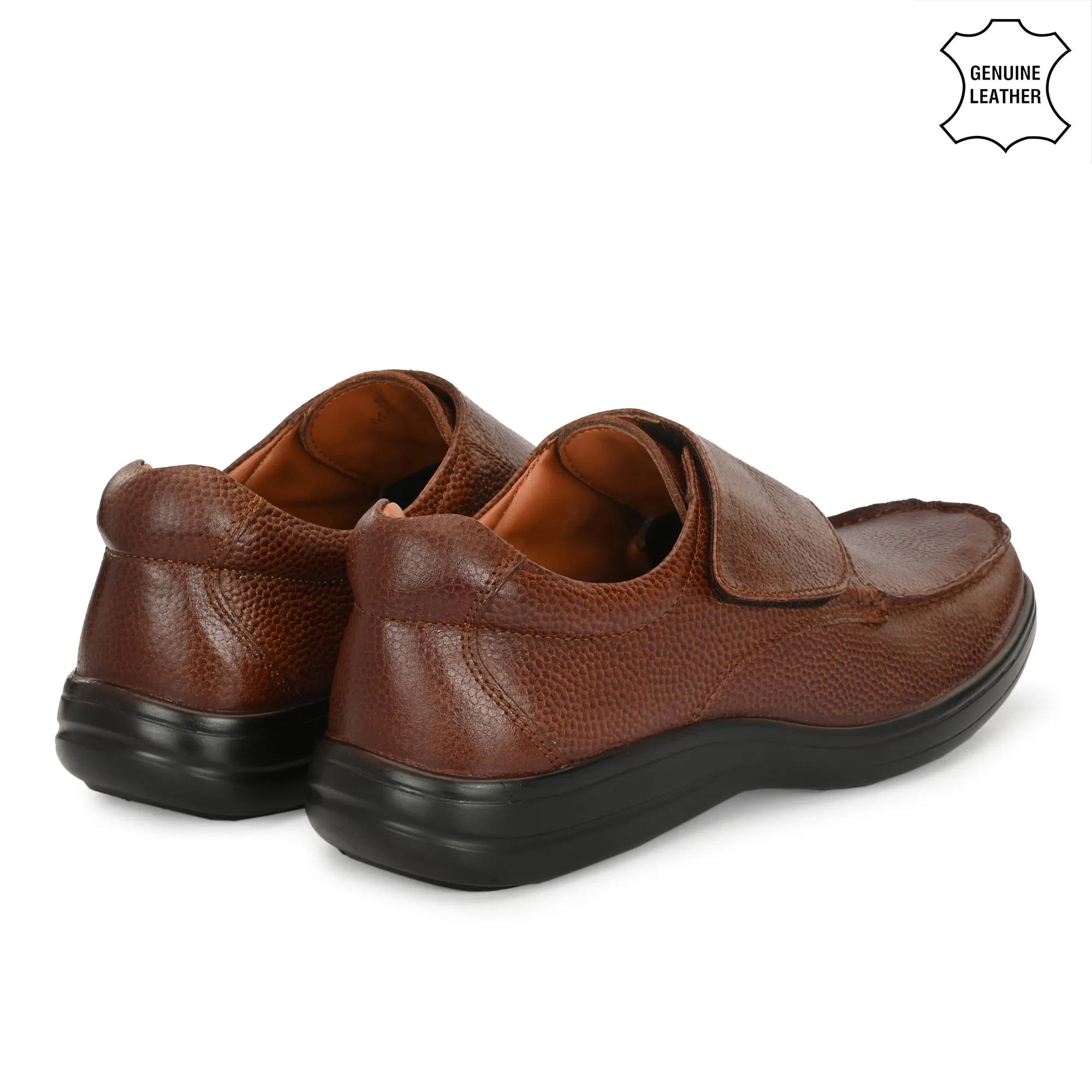 Pure Trumock Full Grain Leather Velcro Slip Ons