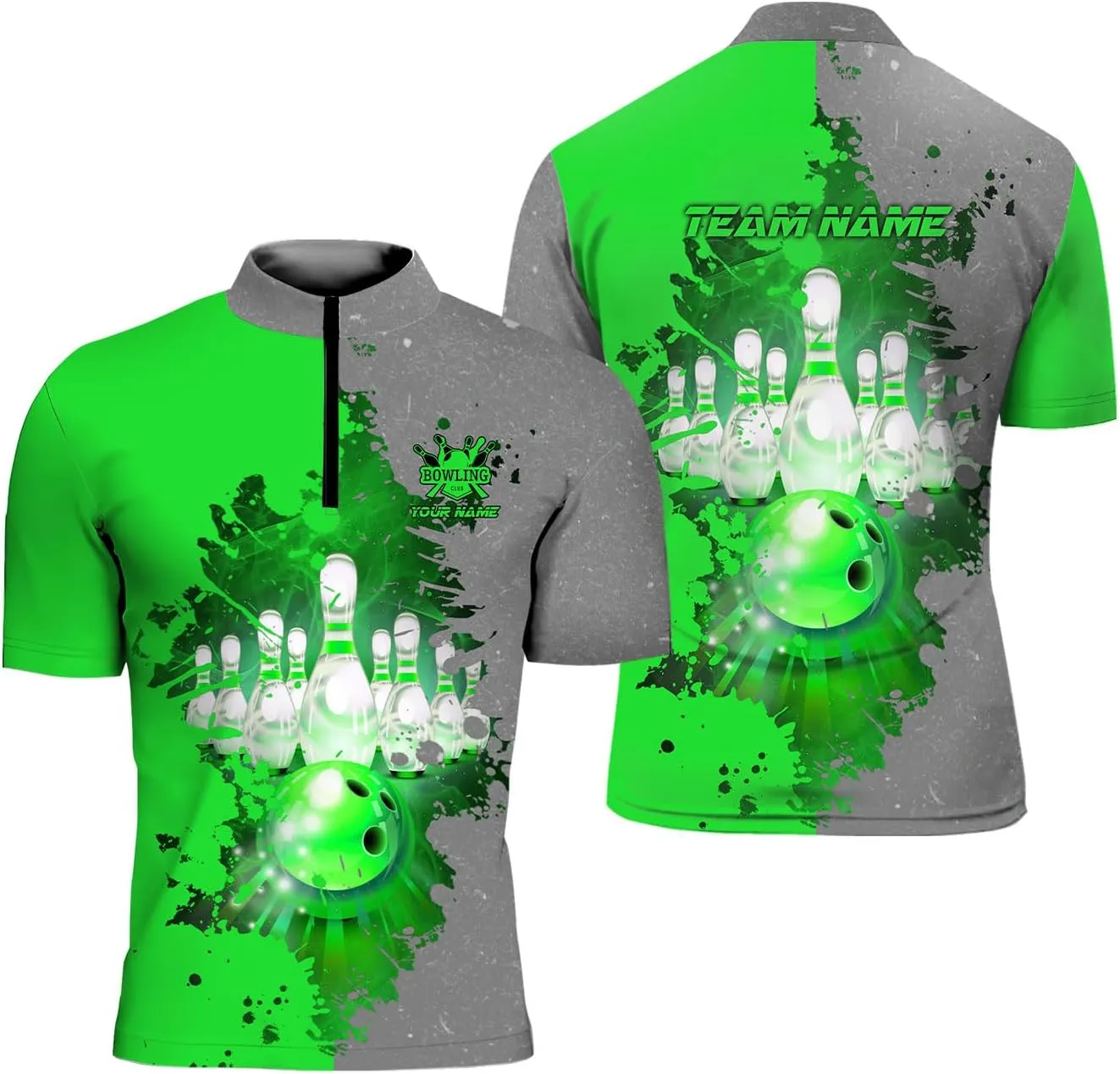 Rivelus Personalized Bowling Jersey 3D, Bowling Shirts for Team, Bowling Shirt Unisex for Men Women, Bowling Polo Shirts