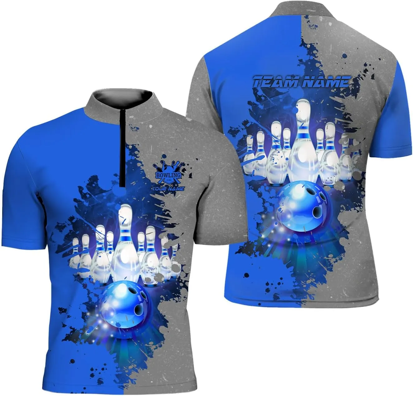 Rivelus Personalized Bowling Jersey 3D, Bowling Shirts for Team, Bowling Shirt Unisex for Men Women, Bowling Polo Shirts