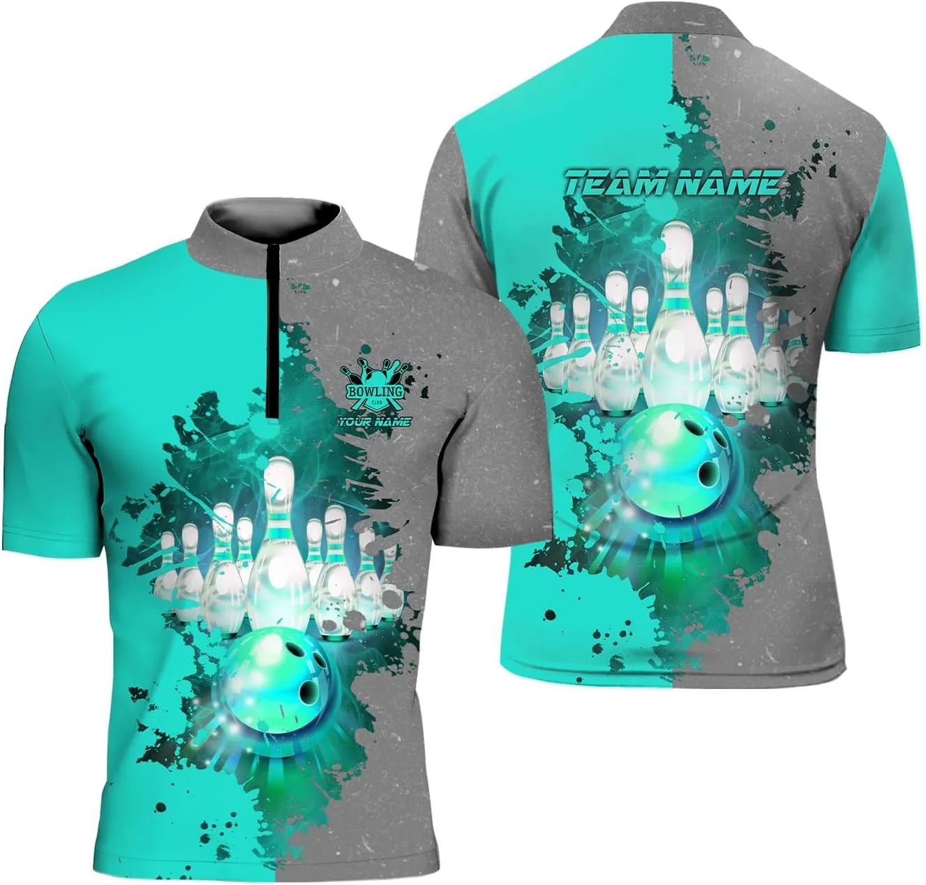 Rivelus Personalized Bowling Jersey 3D, Bowling Shirts for Team, Bowling Shirt Unisex for Men Women, Bowling Polo Shirts