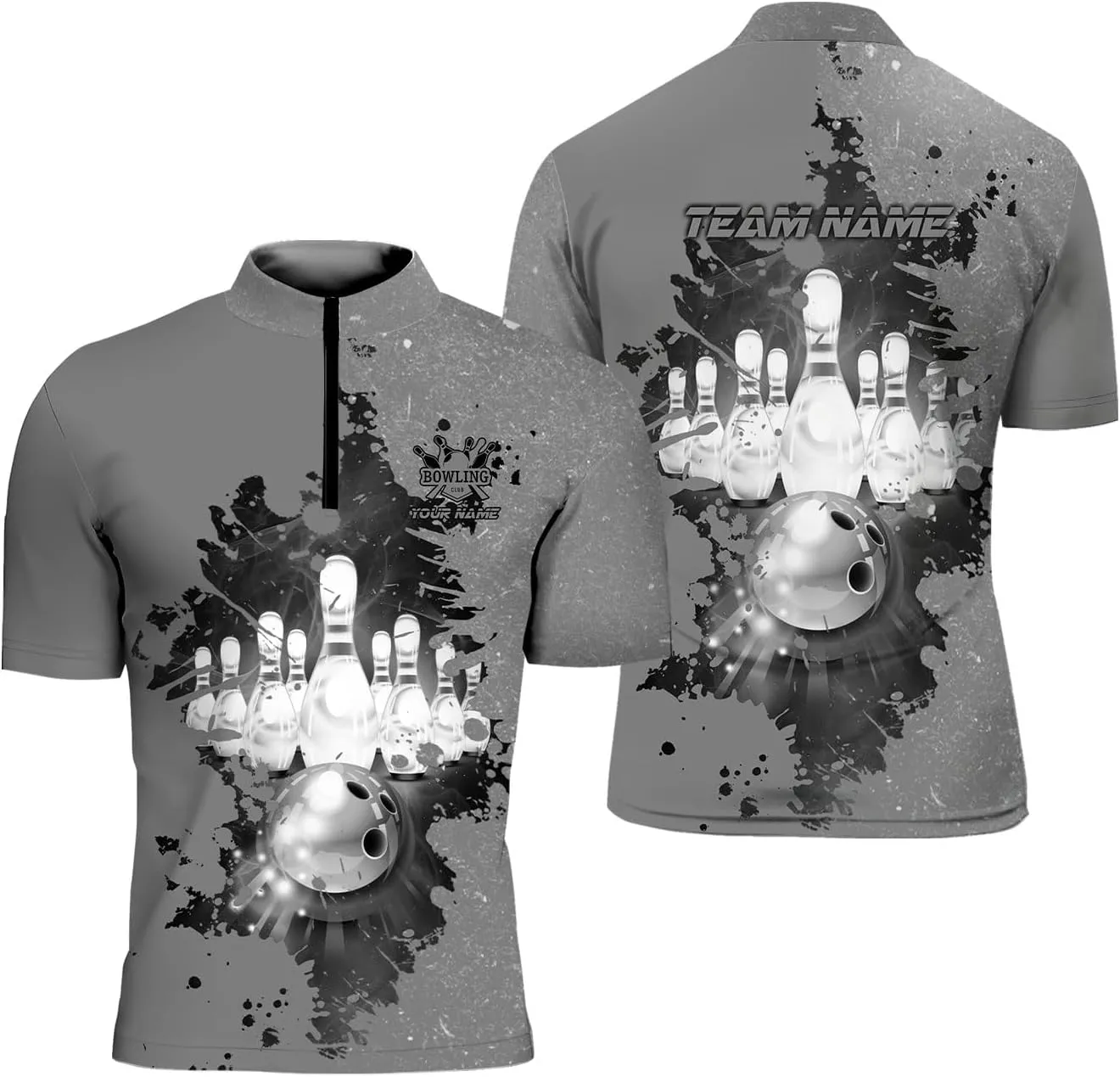 Rivelus Personalized Bowling Jersey 3D, Bowling Shirts for Team, Bowling Shirt Unisex for Men Women, Bowling Polo Shirts