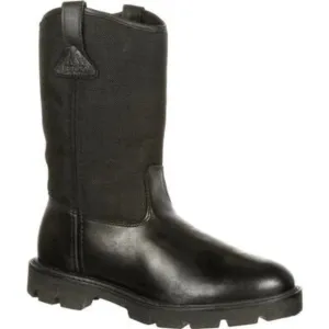 Rocky Pull-ons Men's Wellington Soft Toe Work Boots Fq0006300 In Black