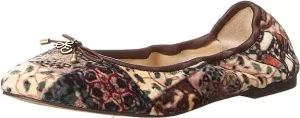 Sam Edelman Felicia Ivory Multi Slip On Rounded Toe Flexible Ballet Flats